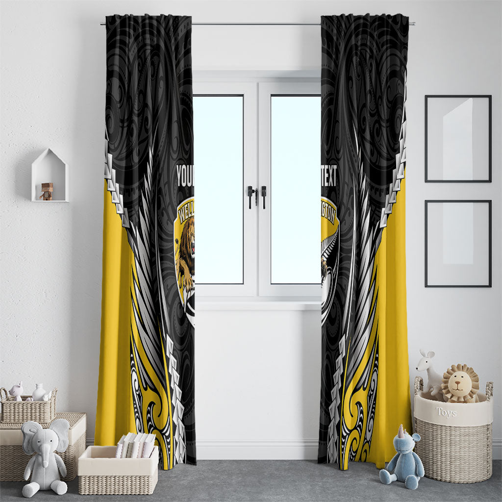 Wellington 2026 Rugby Custom Window Curtain NZ Maori Silver Fern