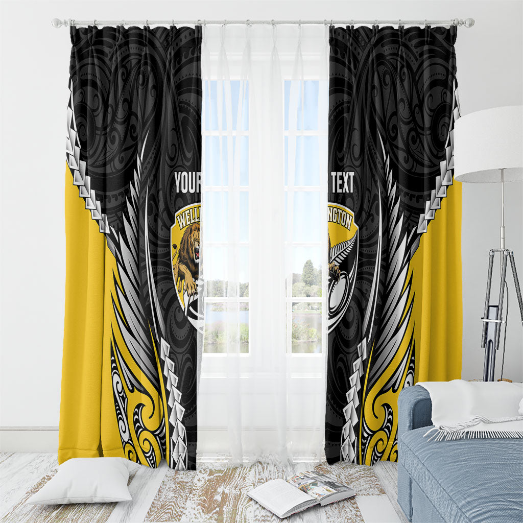 Wellington 2026 Rugby Custom Window Curtain NZ Maori Silver Fern