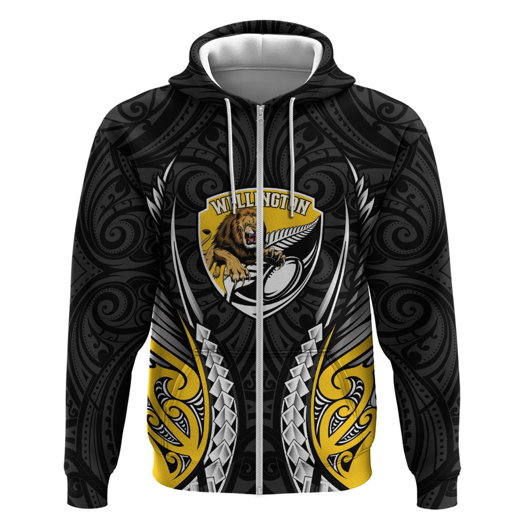 Wellington 2026 Rugby Custom Zip Hoodie NZ Maori Silver Fern