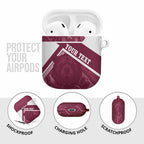 Burleigh Rugby Custom AirPods Case Go Bears Maroon Aboriginal Art - Aussie Hoodie