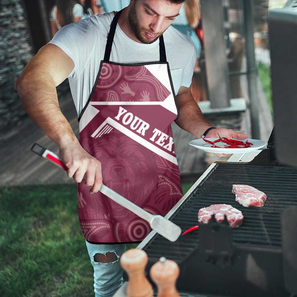 Burleigh Rugby Custom Apron Go Bears Maroon Aboriginal Art - Aussie Hoodie