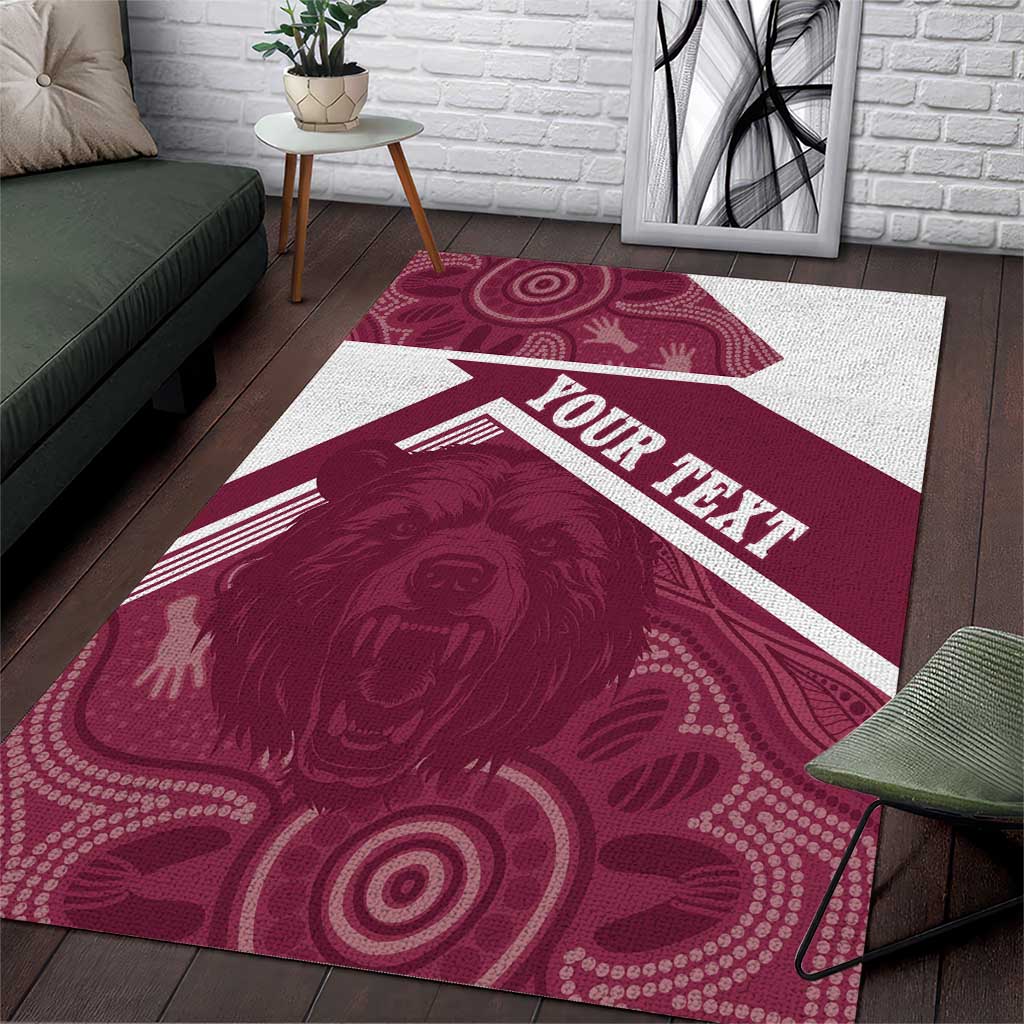 Burleigh Rugby Custom Area Rug Go Bears Maroon Aboriginal Art - Aussie Hoodie