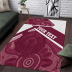 Burleigh Rugby Custom Area Rug Go Bears Maroon Aboriginal Art - Aussie Hoodie