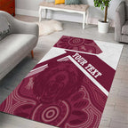 Burleigh Rugby Custom Area Rug Go Bears Maroon Aboriginal Art - Aussie Hoodie