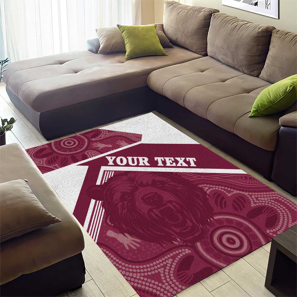 Burleigh Rugby Custom Area Rug Go Bears Maroon Aboriginal Art - Aussie Hoodie