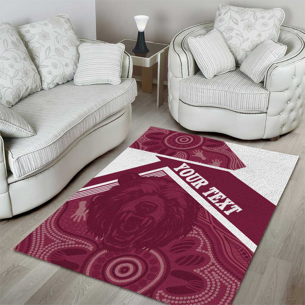 Burleigh Rugby Custom Area Rug Go Bears Maroon Aboriginal Art - Aussie Hoodie