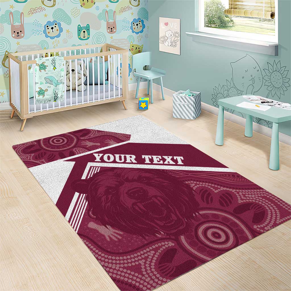 Burleigh Rugby Custom Area Rug Go Bears Maroon Aboriginal Art - Aussie Hoodie