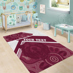Burleigh Rugby Custom Area Rug Go Bears Maroon Aboriginal Art - Aussie Hoodie