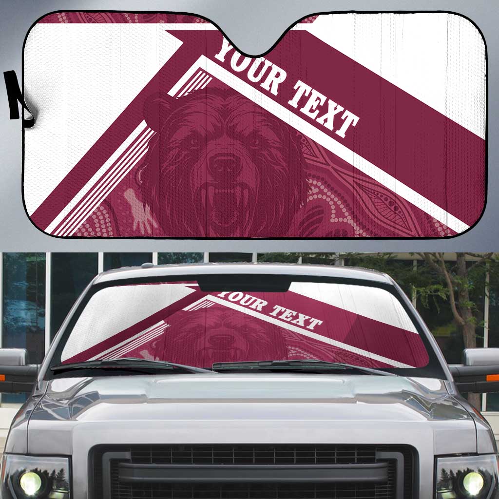 Burleigh Rugby Custom Auto Sun Shade Go Bears Maroon Aboriginal Art - Aussie Hoodie