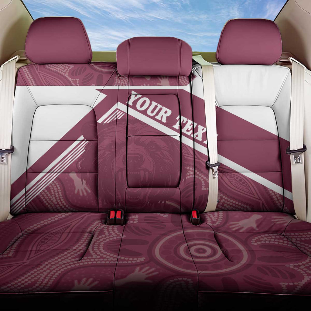 Burleigh Rugby Custom Back Car Seat Cover Go Bears Maroon Aboriginal Art - Aussie Hoodie