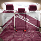 Burleigh Rugby Custom Back Car Seat Cover Go Bears Maroon Aboriginal Art - Aussie Hoodie