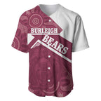 Burleigh Rugby Custom Baseball Jersey Go Bears Maroon Aboriginal Art - Aussie Hoodie