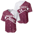 Burleigh Rugby Custom Baseball Jersey Go Bears Maroon Aboriginal Art - Aussie Hoodie