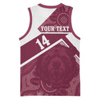Burleigh Rugby Custom Basketball Jersey Go Bears Maroon Aboriginal Art - Aussie Hoodie