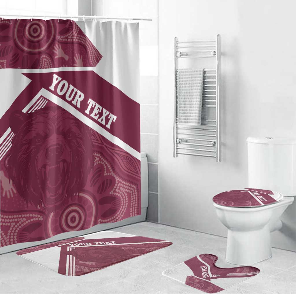 Burleigh Rugby Custom Bathroom Set Go Bears Maroon Aboriginal Art - Aussie Hoodie