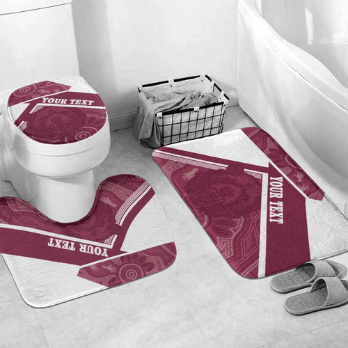 Burleigh Rugby Custom Bathroom Set Go Bears Maroon Aboriginal Art - Aussie Hoodie