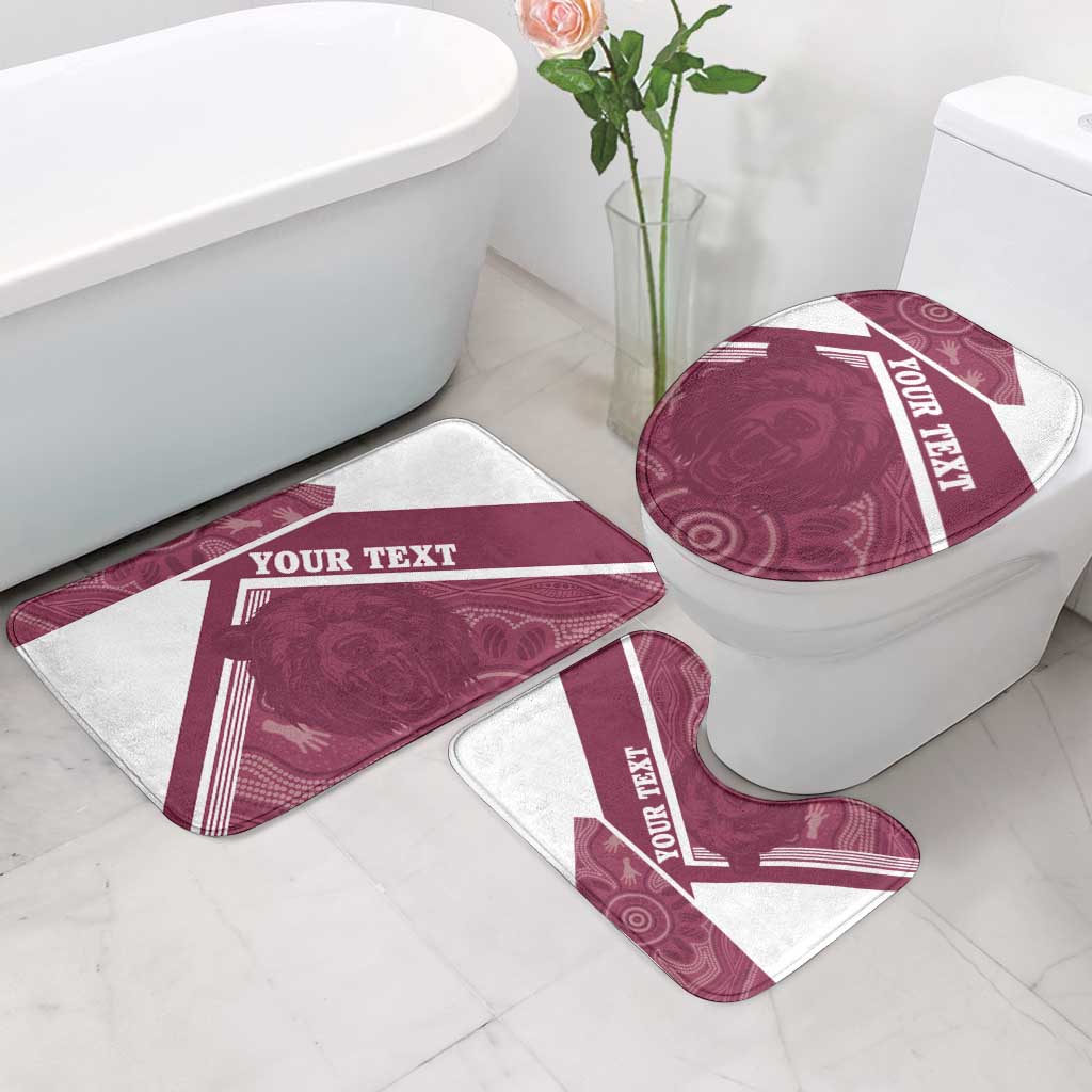 Burleigh Rugby Custom Bathroom Set Go Bears Maroon Aboriginal Art - Aussie Hoodie