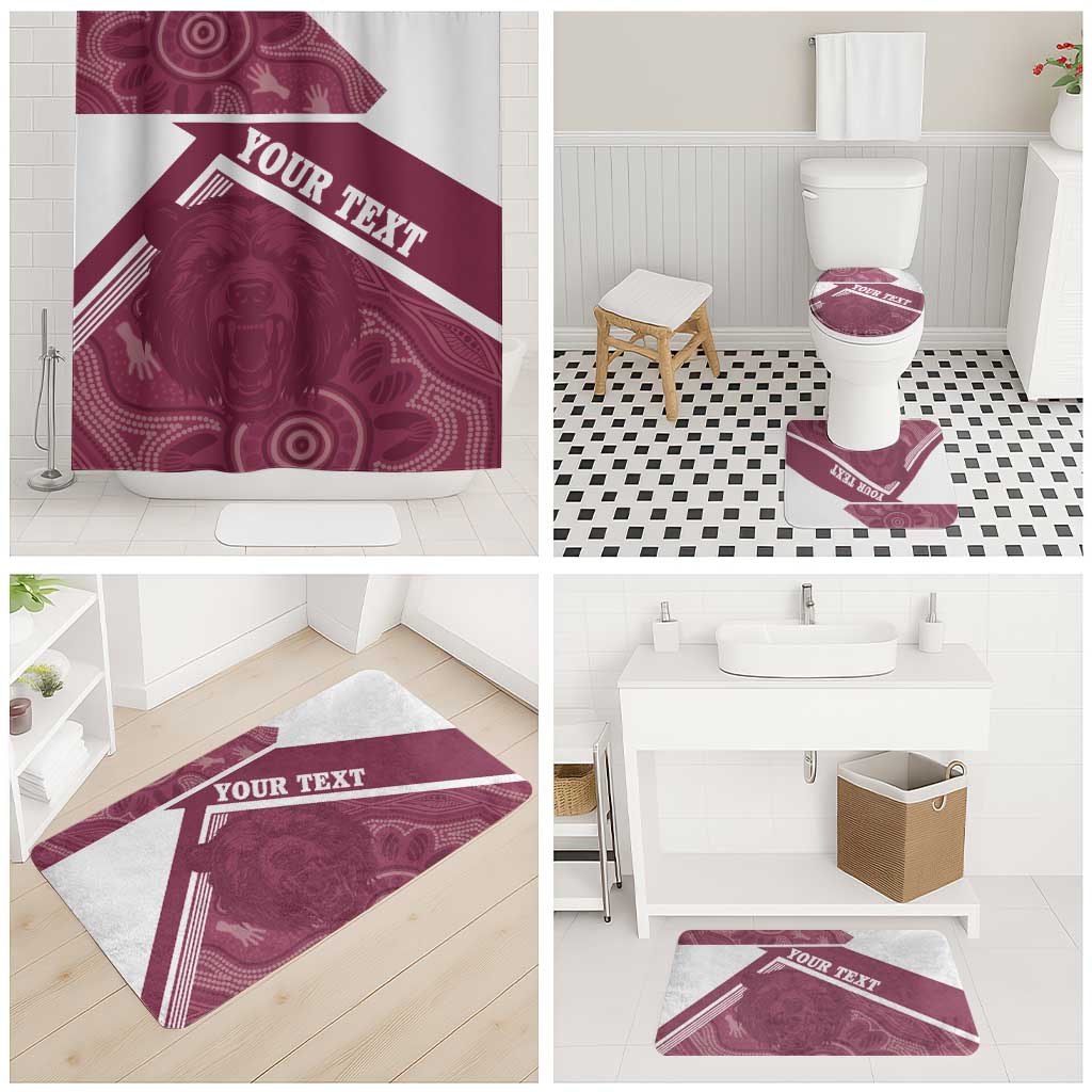 Burleigh Rugby Custom Bathroom Set Go Bears Maroon Aboriginal Art - Aussie Hoodie
