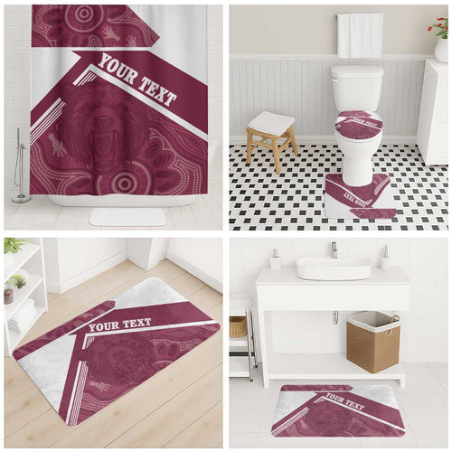 Burleigh Rugby Custom Bathroom Set Go Bears Maroon Aboriginal Art - Aussie Hoodie
