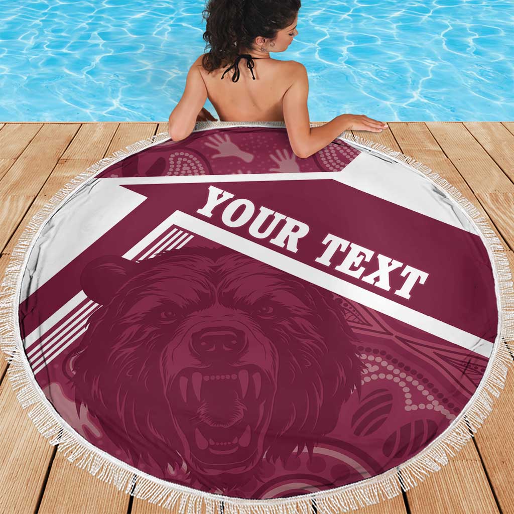 Burleigh Rugby Custom Beach Blanket Go Bears Maroon Aboriginal Art - Aussie Hoodie