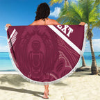 Burleigh Rugby Custom Beach Blanket Go Bears Maroon Aboriginal Art - Aussie Hoodie