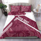 Burleigh Rugby Custom Bedding Set Go Bears Maroon Aboriginal Art - Aussie Hoodie