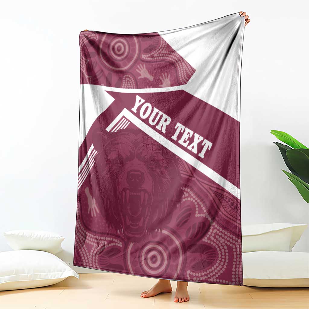 Burleigh Rugby Custom Blanket Go Bears Maroon Aboriginal Art - Aussie Hoodie