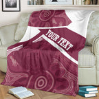 Burleigh Rugby Custom Blanket Go Bears Maroon Aboriginal Art - Aussie Hoodie