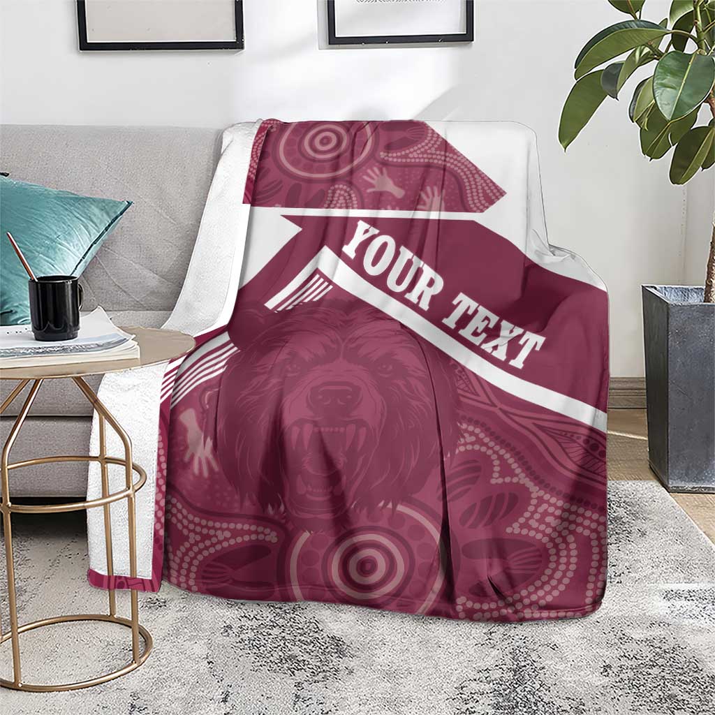 Burleigh Rugby Custom Blanket Go Bears Maroon Aboriginal Art - Aussie Hoodie