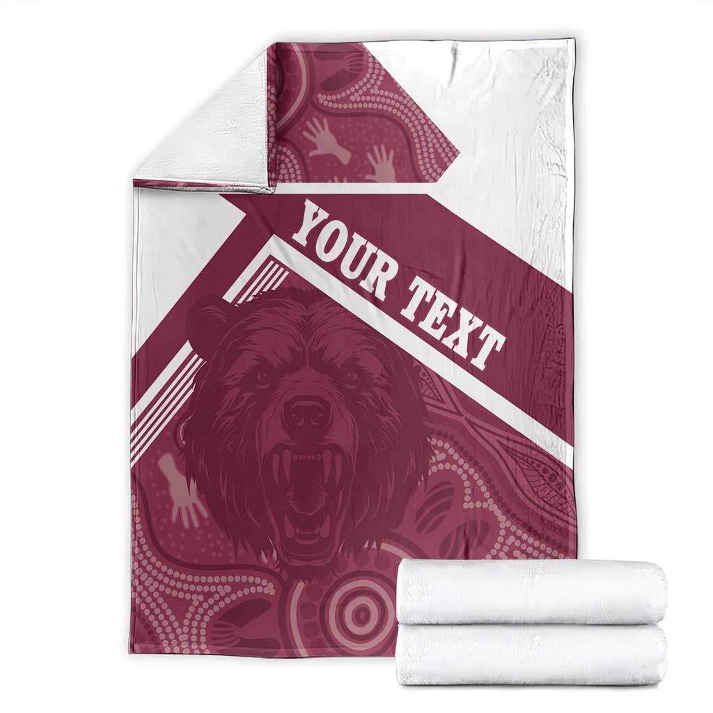 Burleigh Rugby Custom Blanket Go Bears Maroon Aboriginal Art - Aussie Hoodie