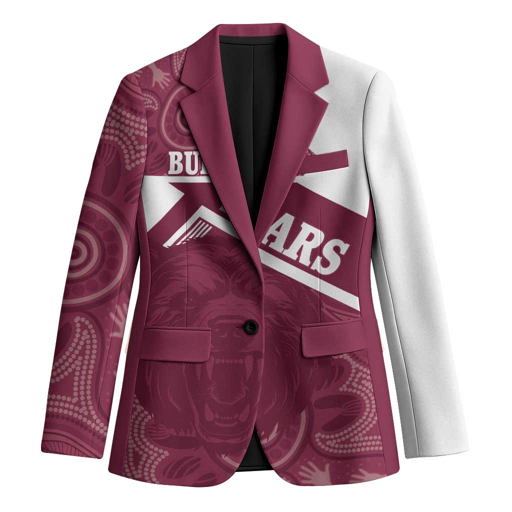 Burleigh Rugby Custom Blazer Go Bears Maroon Aboriginal Art - Aussie Hoodie