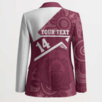 Burleigh Rugby Custom Blazer Go Bears Maroon Aboriginal Art - Aussie Hoodie