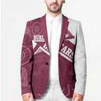 Burleigh Rugby Custom Blazer Go Bears Maroon Aboriginal Art - Aussie Hoodie