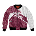 Burleigh Rugby Custom Bomber Jacket Go Bears Maroon Aboriginal Art - Aussie Hoodie