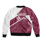 Burleigh Rugby Custom Bomber Jacket Go Bears Maroon Aboriginal Art - Aussie Hoodie