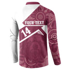 Burleigh Rugby Custom Button Sweatshirt Go Bears Maroon Aboriginal Art - Aussie Hoodie
