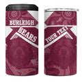 Burleigh Rugby Custom 4 in 1 Can Cooler Tumbler Go Bears Maroon Aboriginal Art - Aussie Hoodie