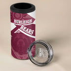 Burleigh Rugby Custom 4 in 1 Can Cooler Tumbler Go Bears Maroon Aboriginal Art - Aussie Hoodie
