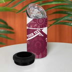 Burleigh Rugby Custom 4 in 1 Can Cooler Tumbler Go Bears Maroon Aboriginal Art - Aussie Hoodie
