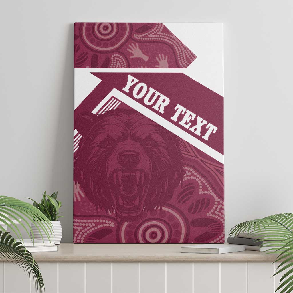 Burleigh Rugby Custom Canvas Wall Art Go Bears Maroon Aboriginal Art - Aussie Hoodie