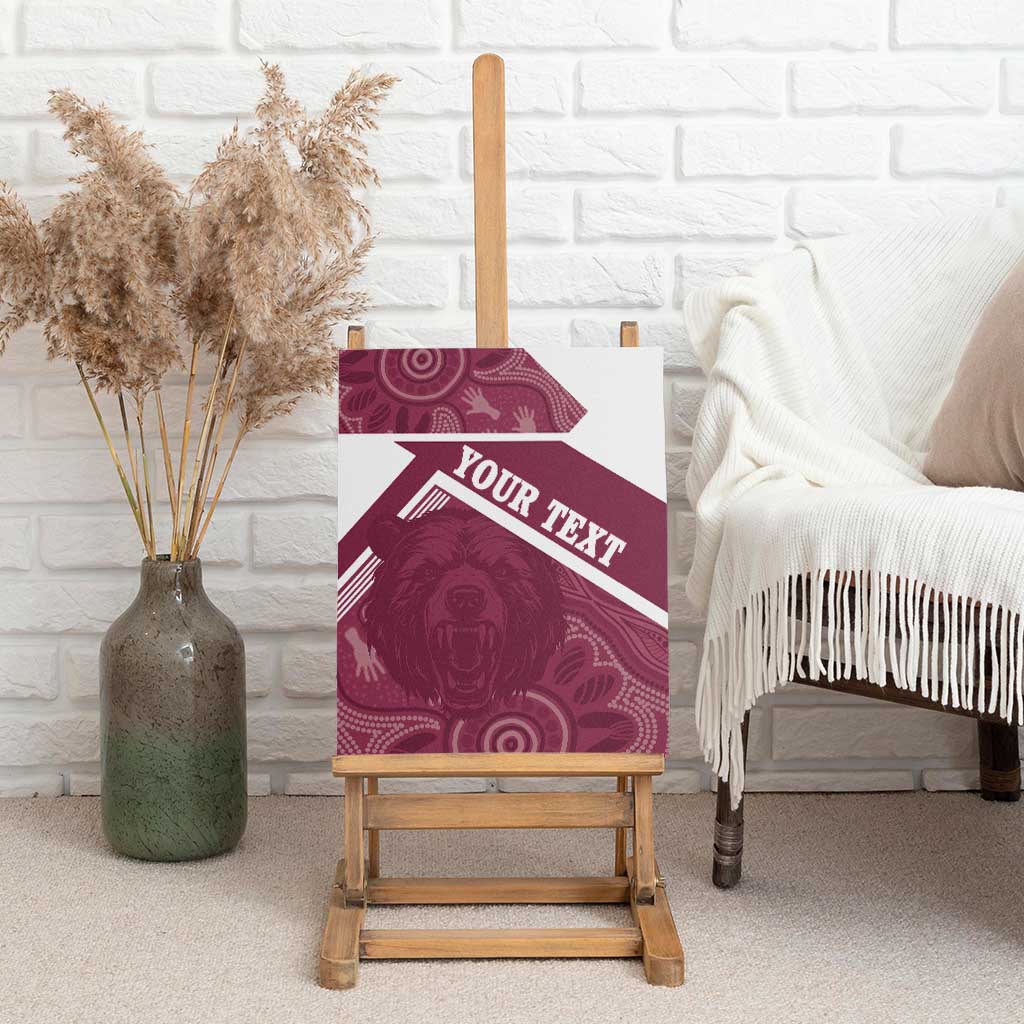 Burleigh Rugby Custom Canvas Wall Art Go Bears Maroon Aboriginal Art - Aussie Hoodie