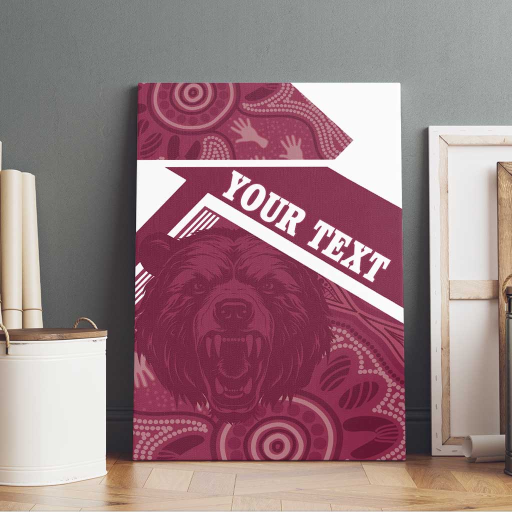 Burleigh Rugby Custom Canvas Wall Art Go Bears Maroon Aboriginal Art - Aussie Hoodie