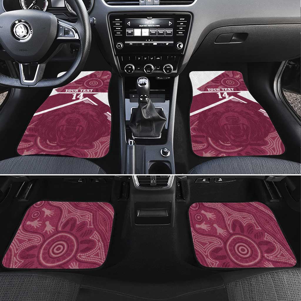 Burleigh Rugby Custom Car Mats Go Bears Maroon Aboriginal Art - Aussie Hoodie