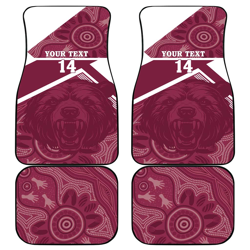 Burleigh Rugby Custom Car Mats Go Bears Maroon Aboriginal Art - Aussie Hoodie