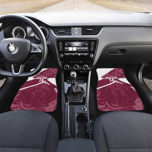 Burleigh Rugby Custom Car Mats Go Bears Maroon Aboriginal Art - Aussie Hoodie