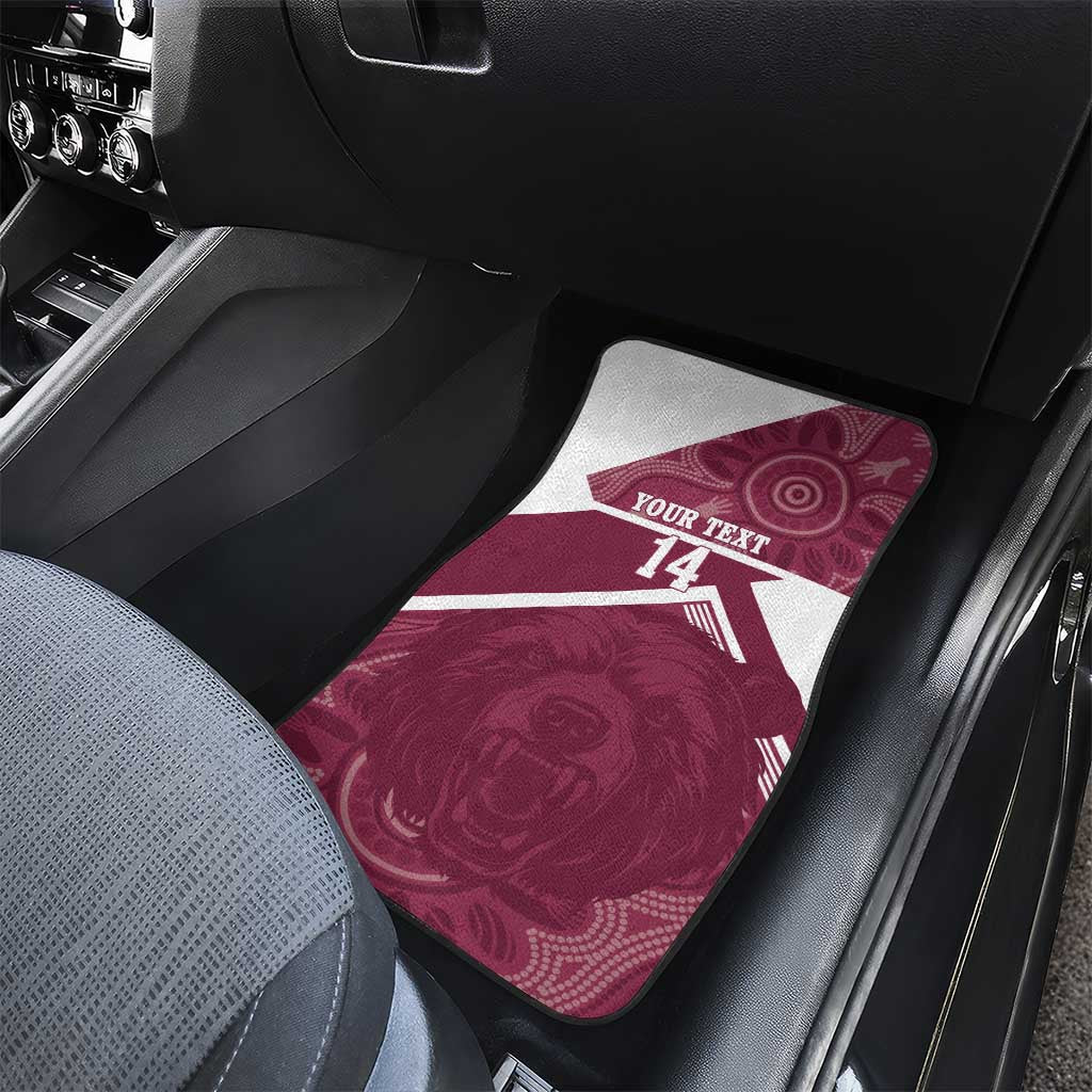 Burleigh Rugby Custom Car Mats Go Bears Maroon Aboriginal Art - Aussie Hoodie