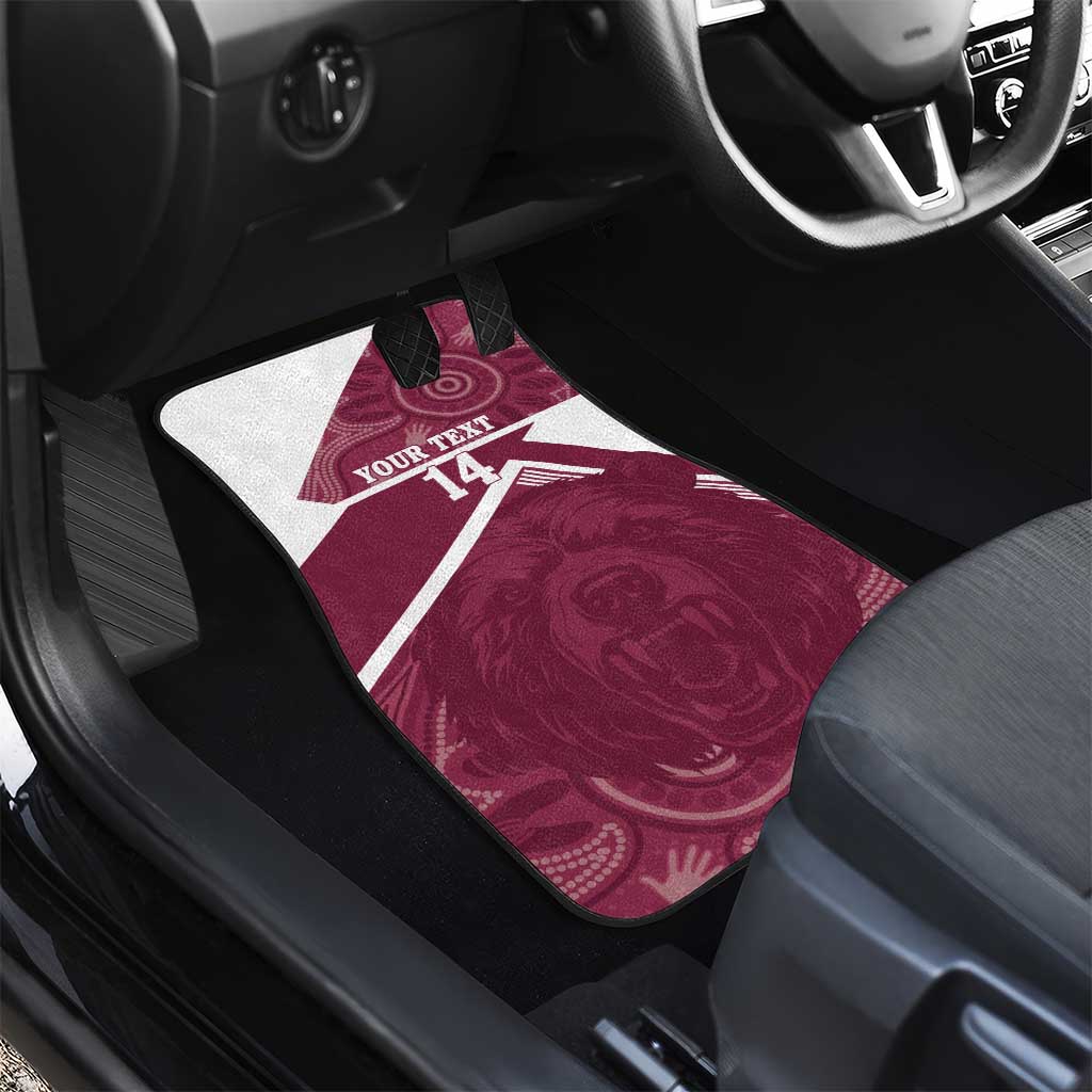 Burleigh Rugby Custom Car Mats Go Bears Maroon Aboriginal Art - Aussie Hoodie