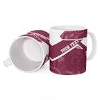 Burleigh Rugby Custom Ceramic Mug Go Bears Maroon Aboriginal Art - Aussie Hoodie
