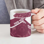 Burleigh Rugby Custom Ceramic Mug Go Bears Maroon Aboriginal Art - Aussie Hoodie