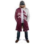 Burleigh Rugby Custom Cloak Go Bears Maroon Aboriginal Art - Aussie Hoodie